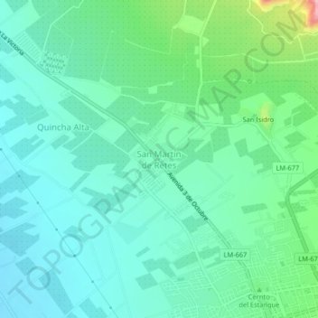 Mapa topográfico San Martín de Retes, altitud, relieve