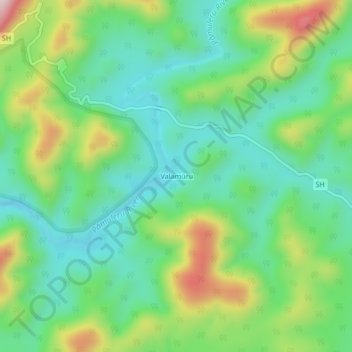 Mapa topográfico Valamuru, altitud, relieve