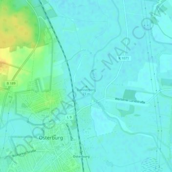 Mapa topográfico Donnerberg, altitud, relieve