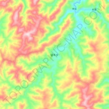 Mapa topográfico 望丰乡, altitud, relieve