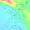Mapa topográfico Korla, altitud, relieve