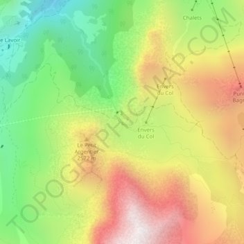 Mapa topográfico Pas du Roc, altitud, relieve