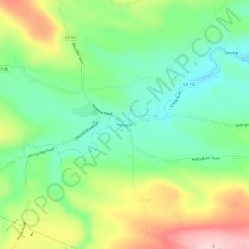 Mapa topográfico Newville, altitud, relieve