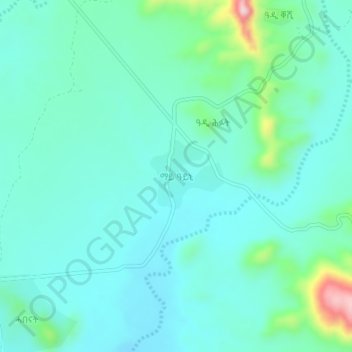 Mapa topográfico Mai Aini, altitud, relieve