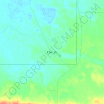 Mapa topográfico Chateh, altitud, relieve