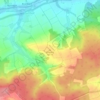 Mapa topográfico Eckberg, altitud, relieve