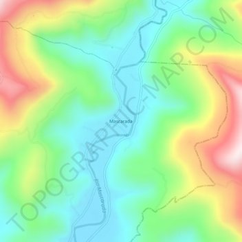 Mapa topográfico Mascarada, altitud, relieve