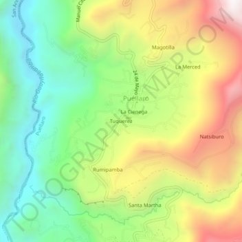 Mapa topográfico Tuquerez, altitud, relieve