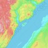 Mapa topográfico Île aux Coudres, altitud, relieve