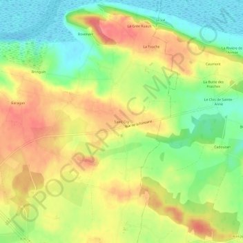 Mapa topográfico Saint-Cry, altitud, relieve