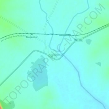 Mapa topográfico Maganoor, altitud, relieve