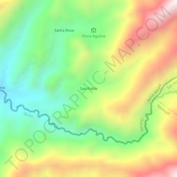 Mapa topográfico San Pablo, altitud, relieve
