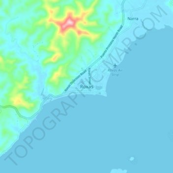 Mapa topográfico Roxas, altitud, relieve