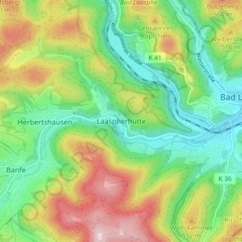 Mapa topográfico Laaspherhütte, altitud, relieve