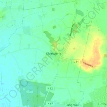 Mapa topográfico Kleinwiehe, altitud, relieve