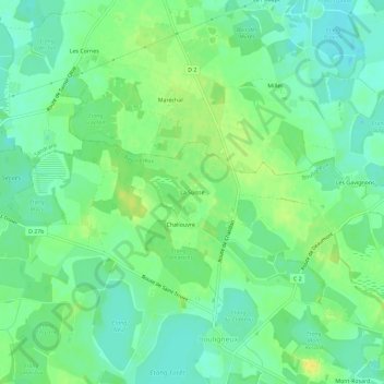 Mapa topográfico La Suisse, altitud, relieve