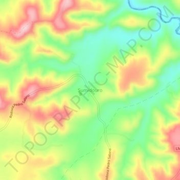 Mapa topográfico Sumidouro, altitud, relieve