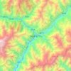 Mapa topográfico 汶川县, altitud, relieve