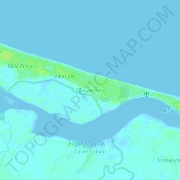 Mapa topográfico Villa Leonora, altitud, relieve