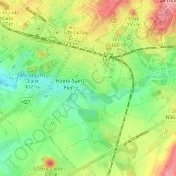 Mapa topográfico Les Fonds, altitud, relieve
