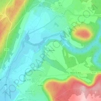 Mapa topográfico La Buchille, altitud, relieve