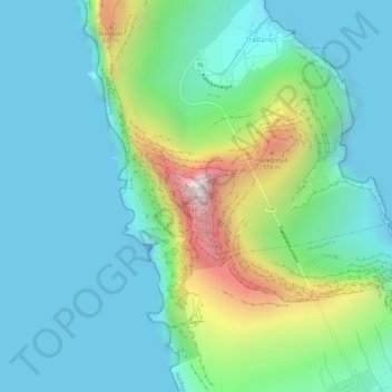 Mapa topográfico Nestindar, altitud, relieve