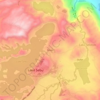 Mapa topográfico Rosas, altitud, relieve