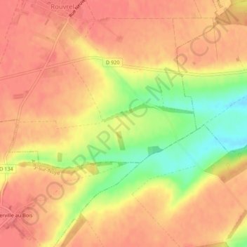 Mapa topográfico le Mamont, altitud, relieve