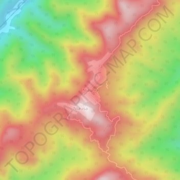 Mapa topográfico Niaunu, altitud, relieve