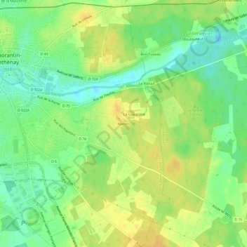 Mapa topográfico Abelets, altitud, relieve