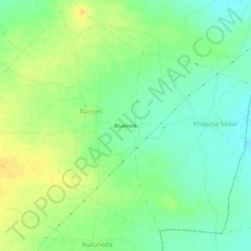 Mapa topográfico Bisakhedi, altitud, relieve