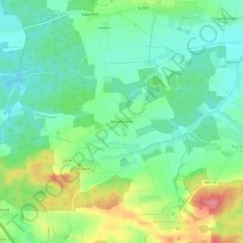 Mapa topográfico Machtenstein, altitud, relieve