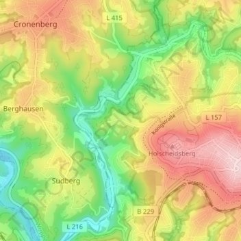 Mapa topográfico Holz, altitud, relieve