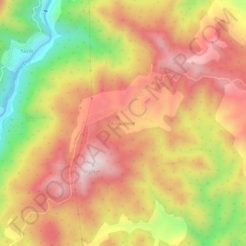 Mapa topográfico Kolludere, altitud, relieve