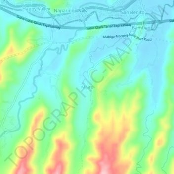 Mapa topográfico Maite, altitud, relieve