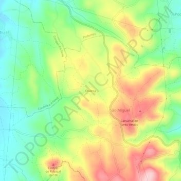 Mapa topográfico Chainça, altitud, relieve