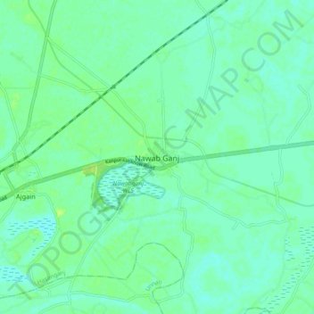Mapa topográfico Nawab Ganj, altitud, relieve
