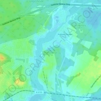 Mapa topográfico Drachenberge, altitud, relieve