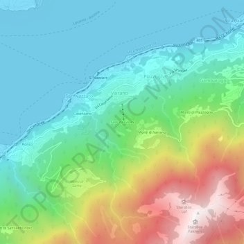 Mapa topográfico Sasso di Grumo, altitud, relieve