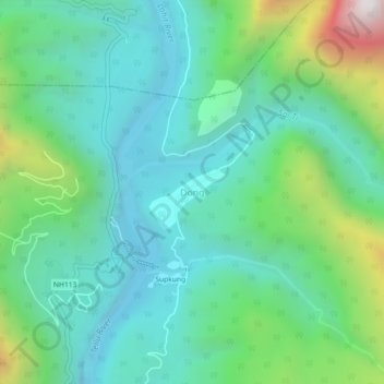 Mapa topográfico Dong, altitud, relieve