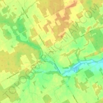 Mapa topográfico Walsh, altitud, relieve