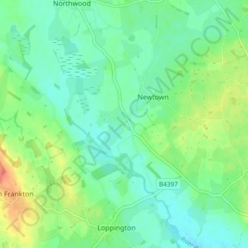 Mapa topográfico Wolverley, altitud, relieve