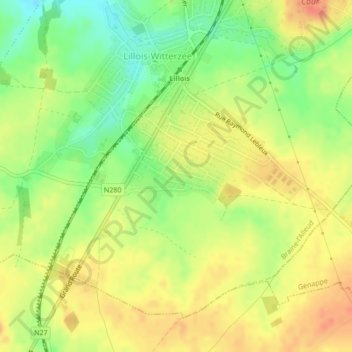 Mapa topográfico Cours d'Eau, altitud, relieve