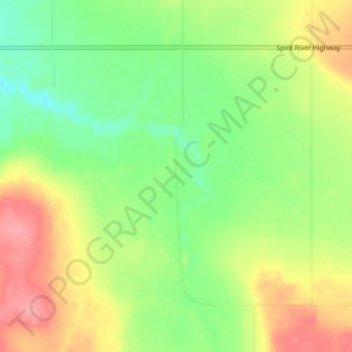 Mapa topográfico Gordondale, altitud, relieve