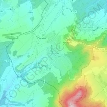 Mapa topográfico Schörzingen, altitud, relieve
