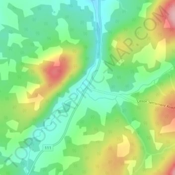 Mapa topográfico Jeffries Corner, altitud, relieve
