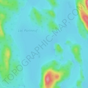 Mapa topográfico Lac Portneuf, altitud, relieve