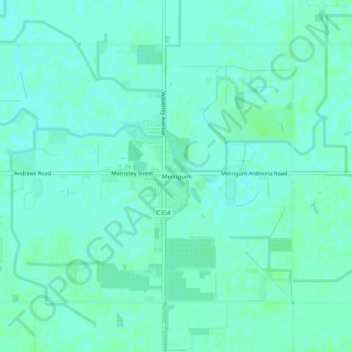 Mapa topográfico Merrigum, altitud, relieve