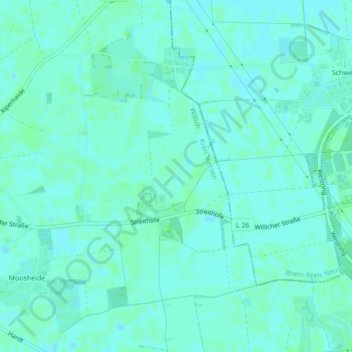 Mapa topográfico Streithöfe, altitud, relieve