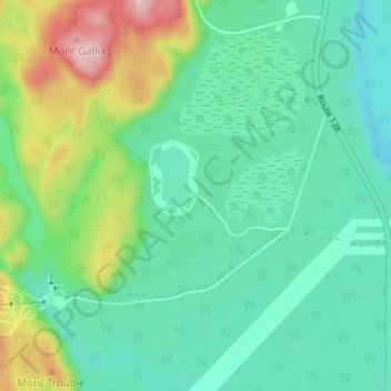 Mapa topográfico Lac-Labrie, altitud, relieve